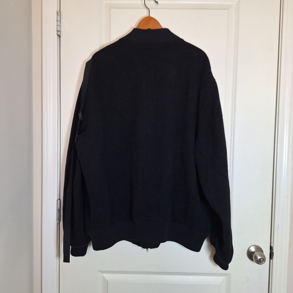 NWT Helmut Lang Black Wool Bomber Jacket Size 48 - Picture 4 of 9